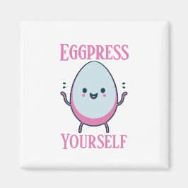 Imã Magneta Engraçada "Eggpress Yourself"