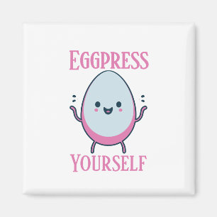 Imã Magneta Engraçada "Eggpress Yourself"