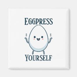 Imã Magneta Engraçada "Eggpress Yourself"