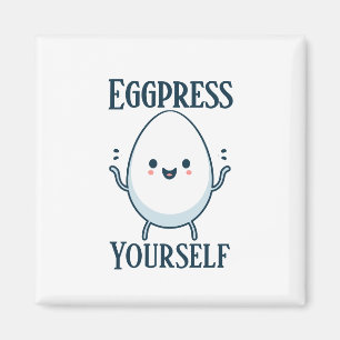 Imã Magneta Engraçada "Eggpress Yourself"