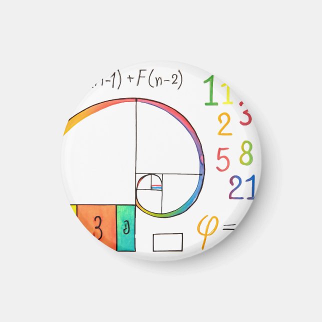 Imã Magneta Espiral Fibonacci (Frente)