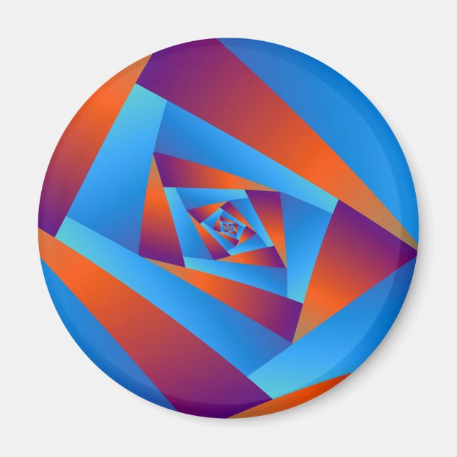 Imã Magneta Espiral Laranja e Azul (Frente)