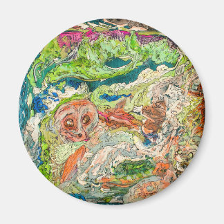 Imã Magneta Figural Verde-Arte Abstrato original