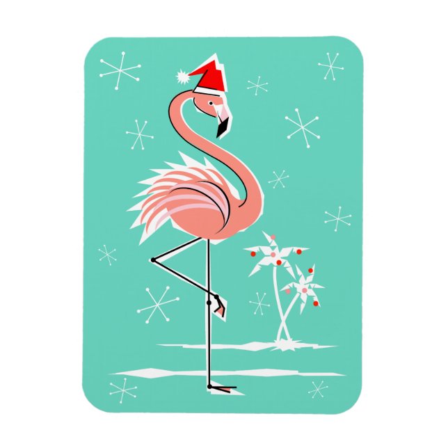 Ímã Magneta Flamingo de Natal flexível (Vertical)