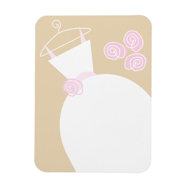 Ímã Magneta flexível bege rosa-palha de Casamento (Vertical)