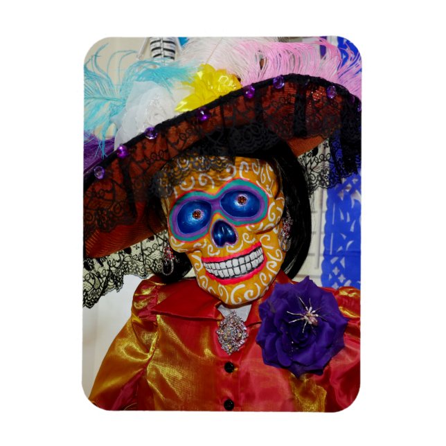 Ímã Magneta flexível da Catrina Colorida (Vertical)
