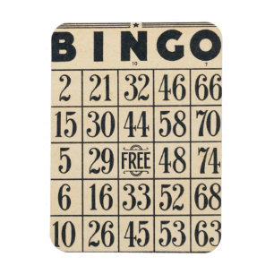 Ímã Magneta flexível da placa Vintage Bingo