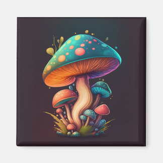 Imã Magneta flexível de fotos da Amanita Azul Trippy