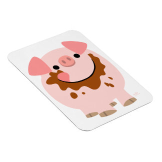 Ímã Magneta flexível de porco e cartoon de chocolate