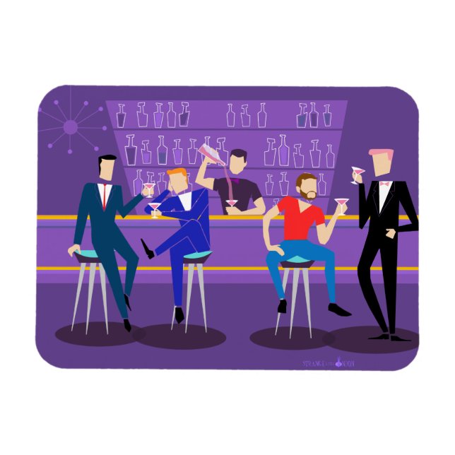 Ímã Magneta flexível do Bar retrô (Horizontal)