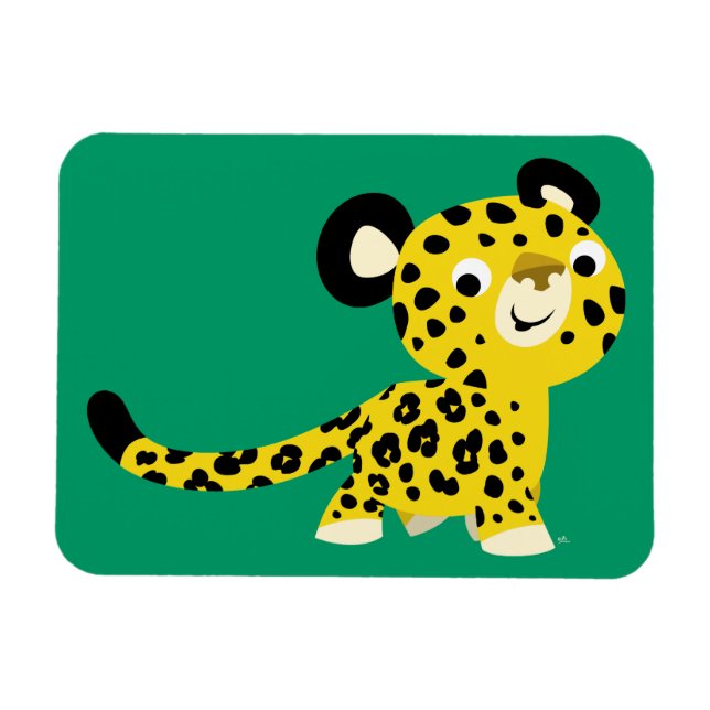 Ímã Magneta flexível leopardo gentil com desenho anima (Horizontal)
