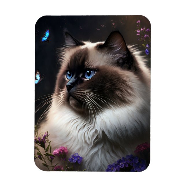 Ímã Magneta Flexível para Gato de Birman (Vertical)