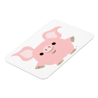 Ímã Magneta flexível para porcos de desenho curto e bo