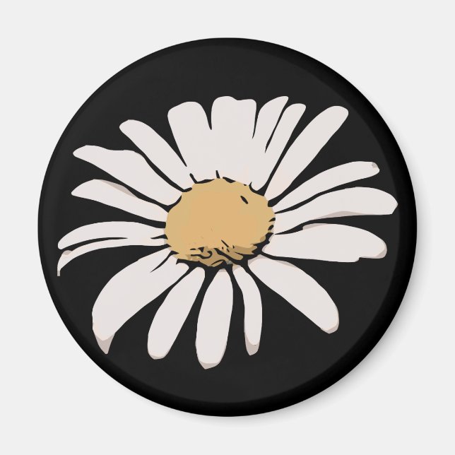 Imã Magneta Floral Black Daisy (Frente)