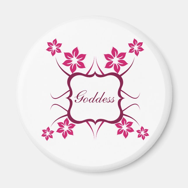 Imã Magneta Floral da Deusa, Magenta (Frente)