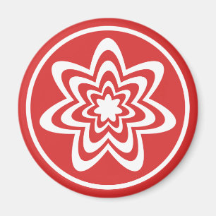 Imã Magneta Floral de Explosão, Vermelho Brilho
