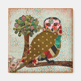 Imã Magneta Floral de rosa Owl