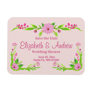 Ímã Magneta Floral Nostálgica Rosa e Verde