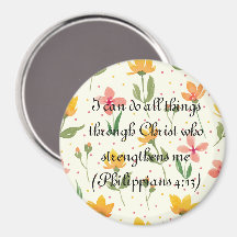 Magneta Floral Personalizada - Bíblia Verso