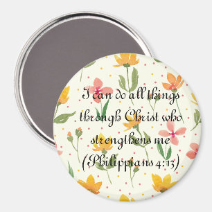 Imã Magneta Floral Personalizada - Bíblia Verso