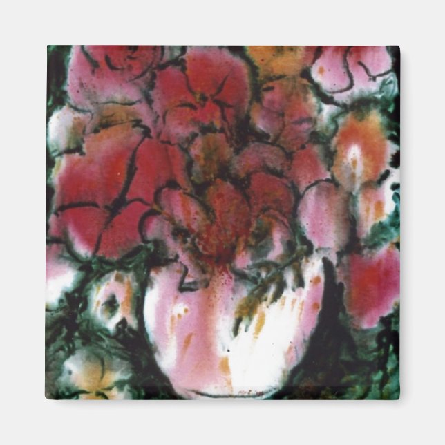 Imã Magneta Floral "Rosa Vase" (Frente)