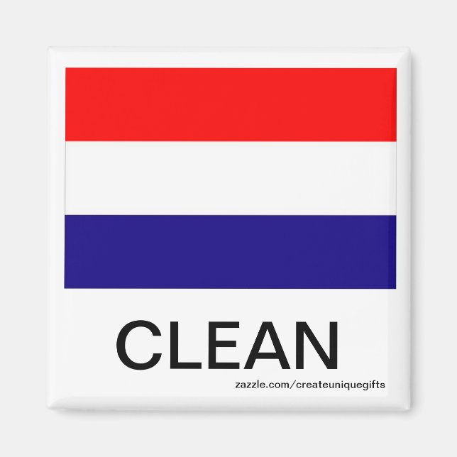 Imã Magneta Hollang Flag Clean Dishwasher (Frente)