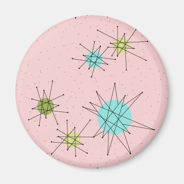 Imã Magneta Icônica de Impulsos Atômicos Rosa (Frente)
