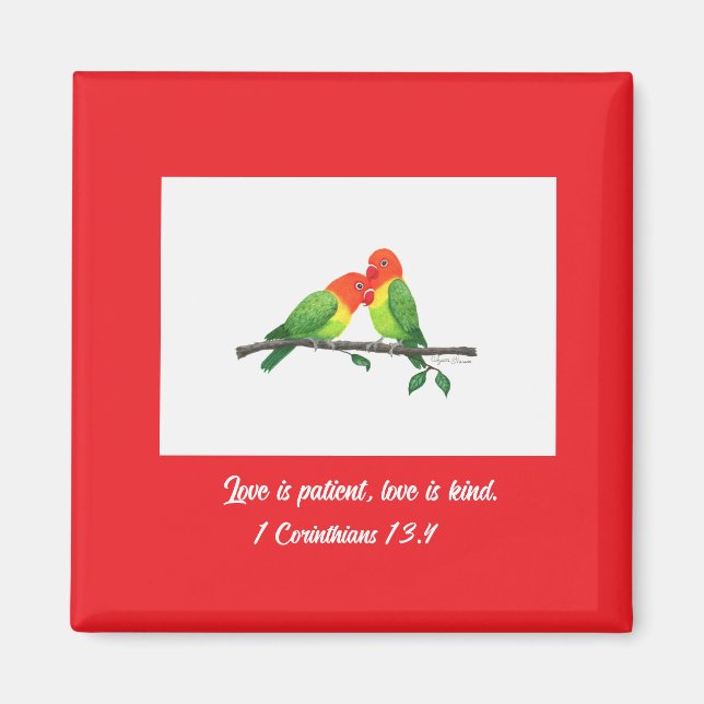 Imã Magneta Inspiracional Lovebird (Frente)