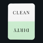 Ímã Magneta limpa de louça verde pastel mínimo<br><div class="desc">Mínimo de máquina de lavar louça verde pastel limpa ou imã suja para indicar pratos na cozinha da casa.</div>