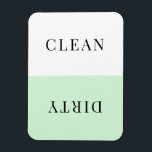 Ímã Magneta limpa de louça verde pastel mínimo<br><div class="desc">Mínimo de máquina de lavar louça verde pastel limpa ou imã suja para indicar pratos na cozinha da casa.</div>