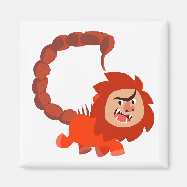 Imã Magneta Manticore De Cartoon Sorridente (Frente)