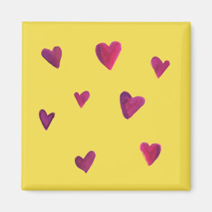 Imã Magneta Melodia de Coração de Aquarela