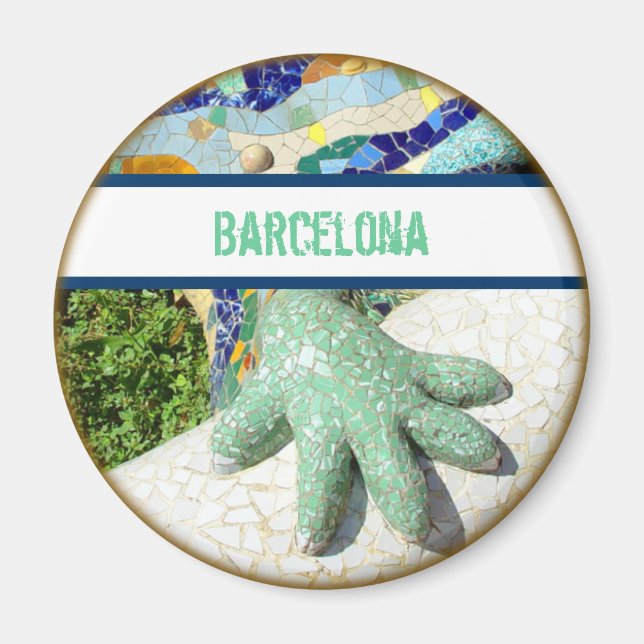 Imã Magneta Mosaico de Barcelona (Frente)