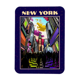 Ímã Magneta New York Neon Times Square - Luz da cidade