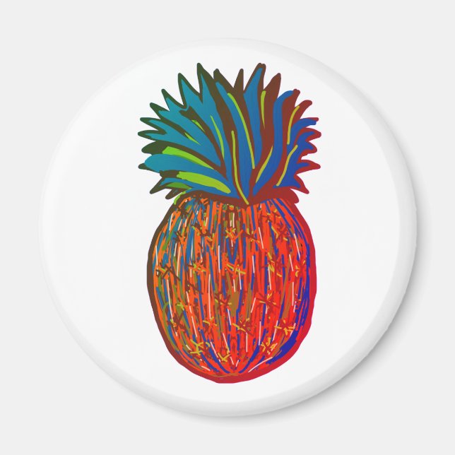 Imã Magneta Padrão De Pinaapple, De 2 ¼ Polegadas (Frente)