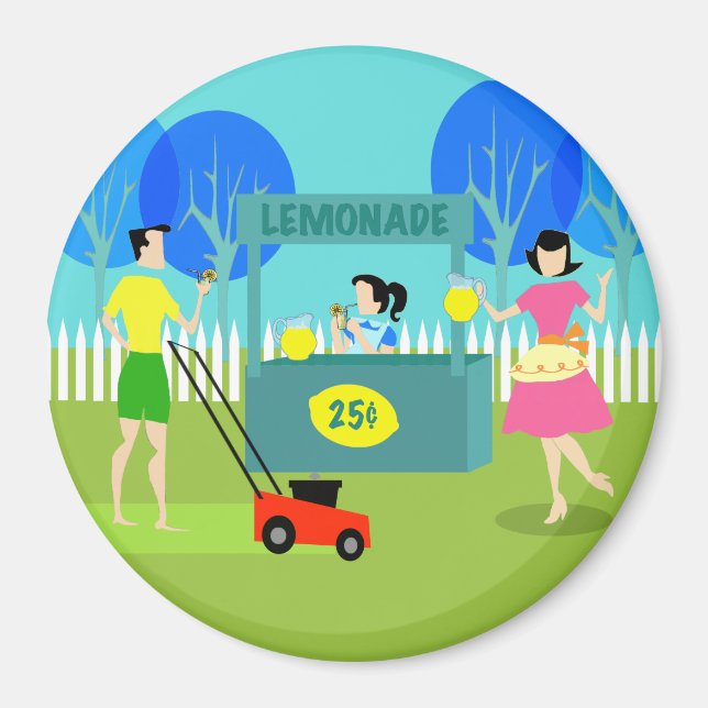 Imã Magneta para a Lemonada Infantil Retro (Frente)