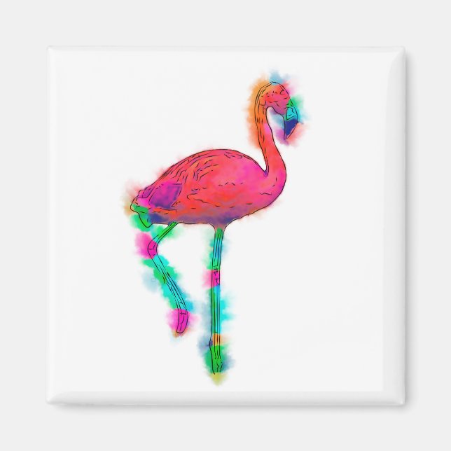 Imã Magneta Personalizada abstrato Flamingo Step (Frente)