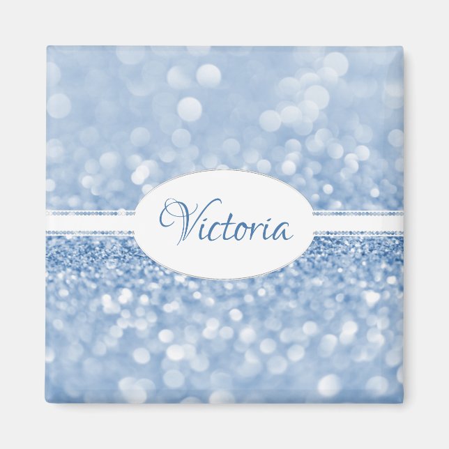 Imã Magneta Personalizada com Brilho Azul (Frente)