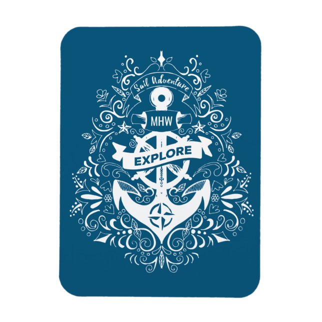 Ímã Magneta personalizada de Âncora Decorativa (Vertical)