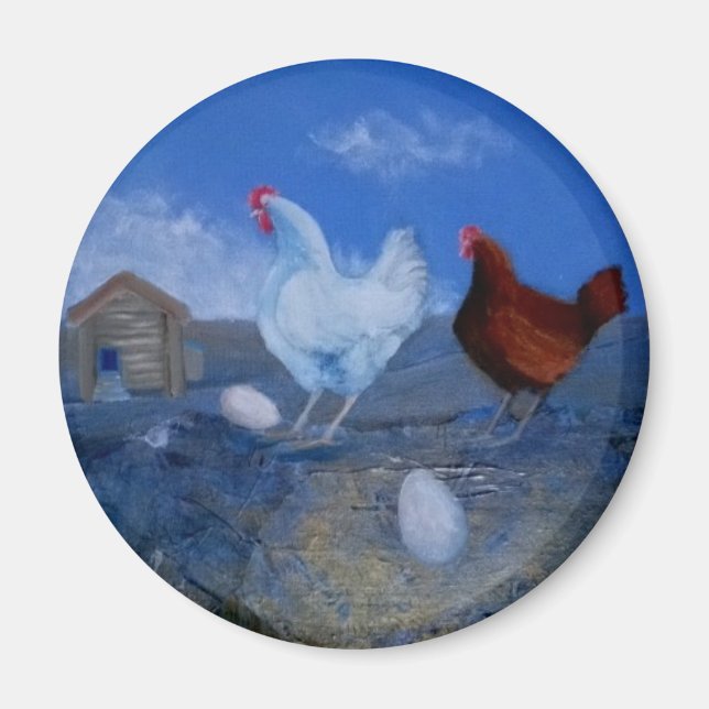 Imã Magneta Personalizada De Arte Cuecas/ Galinhas (Frente)