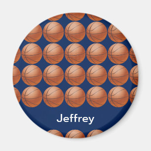 Imã Magneta personalizada de basquete, fundo azul