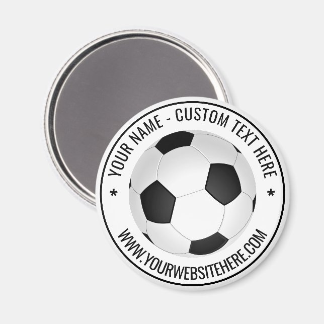 Imã Magneta personalizada de bola de futebol com texto (Front/Back)