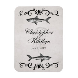 Ímã Magneta personalizada de casamento de tubarões e m
