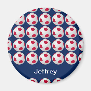 Imã Magneta personalizada de futebol, branco vermelho 