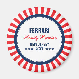 Imã Magneta Personalizada de Reunião da Família Azul B