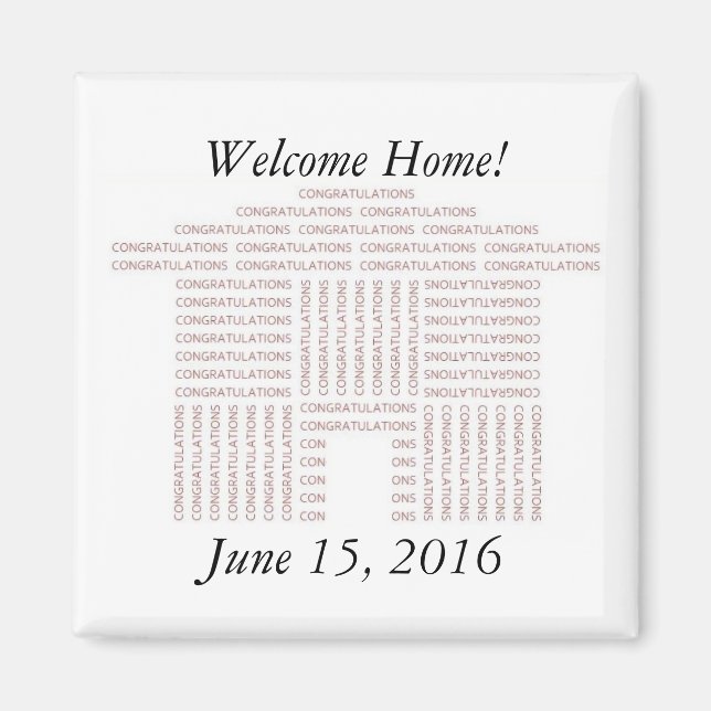 Imã Magneta Personalizada do Parabéns House (Frente)