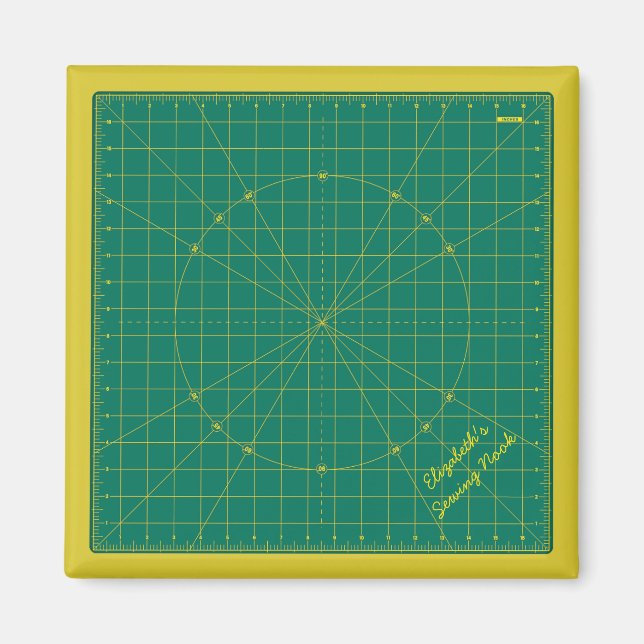 Imã Magneta personalizada do tapete verde do Quilter (Frente)