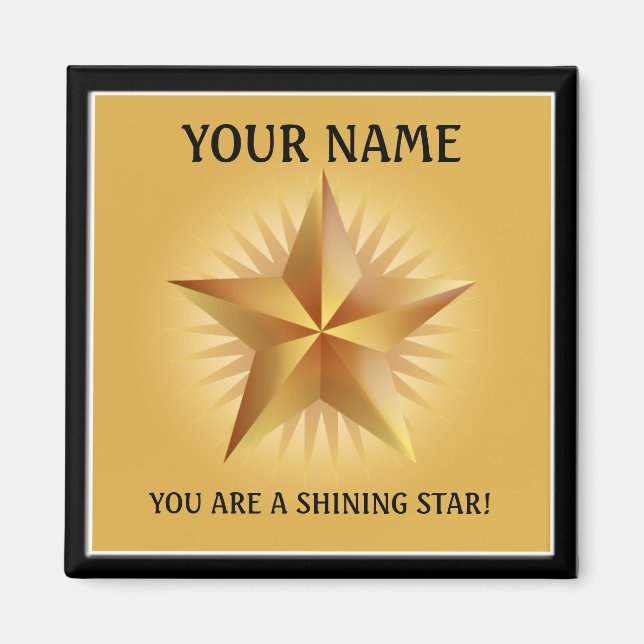 Imã Magneta Personalizada Shining Star Dourada (Frente)