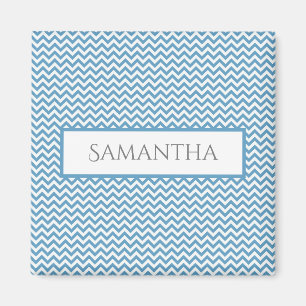 Imã Magneta Personalizada Simples de Chevron Azul