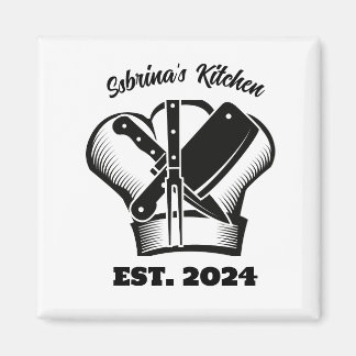 Imã Magneta personalizável de chapéu e faca de chef